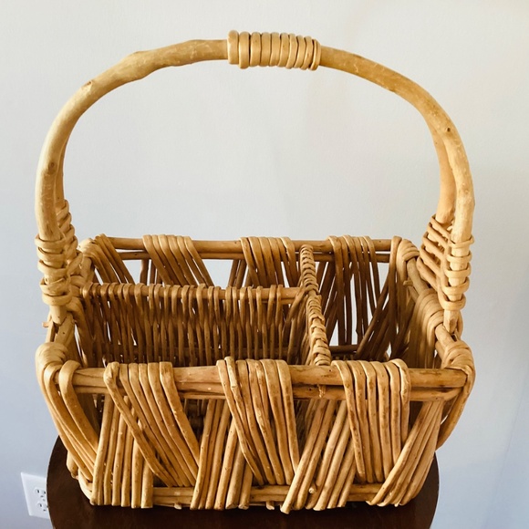 Wicker Organizational Basket, wicker storage basket, Basket Decor - Picture 2 of 5